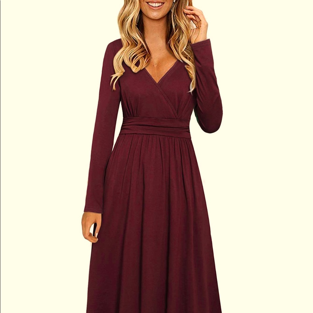 Woman’s Red Long Sleeve Dress
